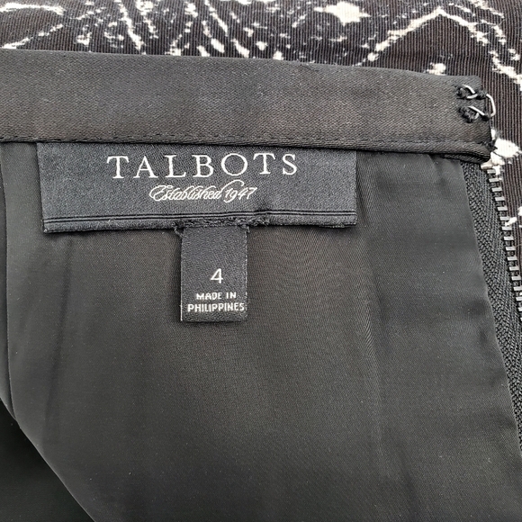 Talbots Black White Printed Pencil Skirt - Picture 6 of 7
